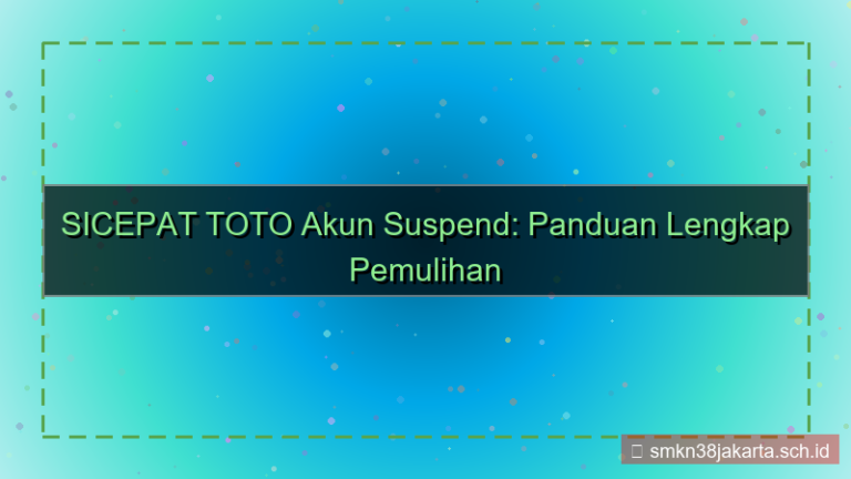 gambar SICEPAT TOTO akun suspend pemulihan