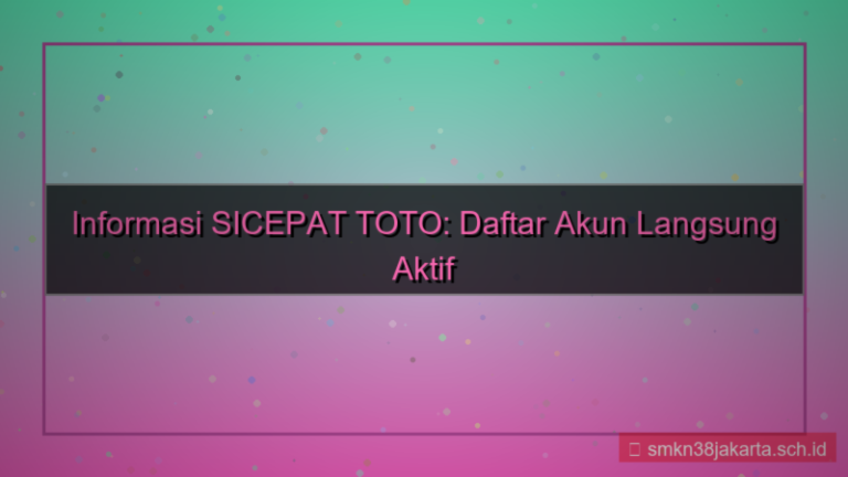 SICEPAT TOTO daftar akun langsung aktif 2026