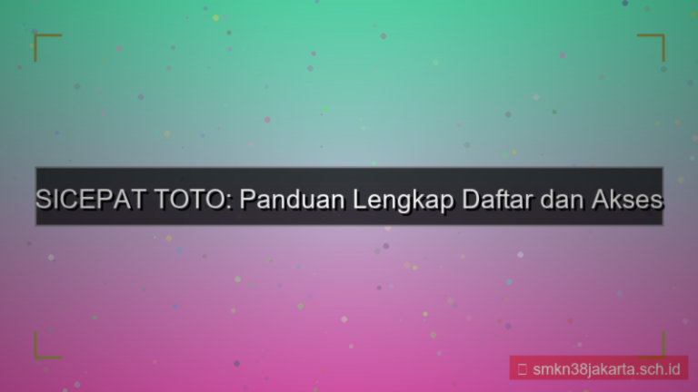 ilustrasi SICEPAT TOTO daftar dan akses akun 2026