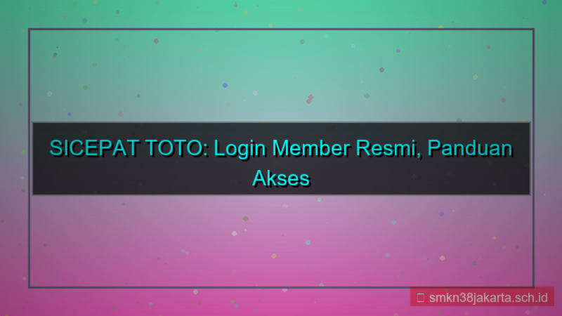 gambar SICEPAT TOTO halaman login member resmi