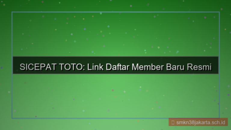 tampilan SICEPAT TOTO link daftar member baru