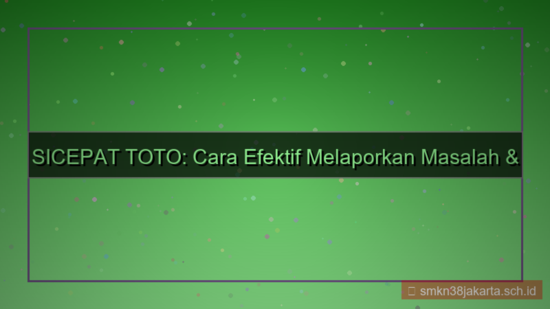 gambar SICEPAT TOTO trouble ticket daftar