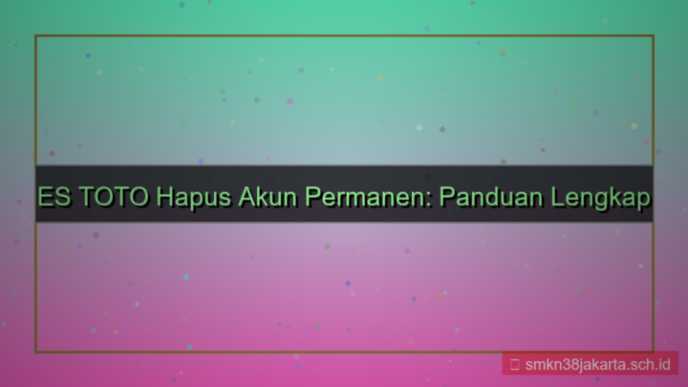 ilustrasi ES TOTO hapus akun permanen