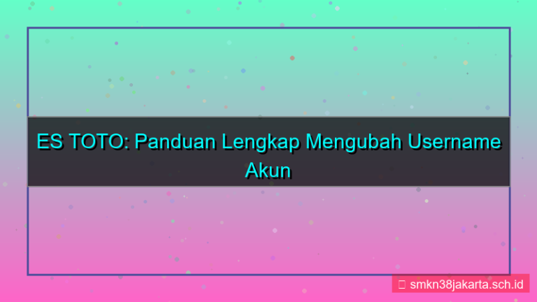 gambar ES TOTO ubah username akun