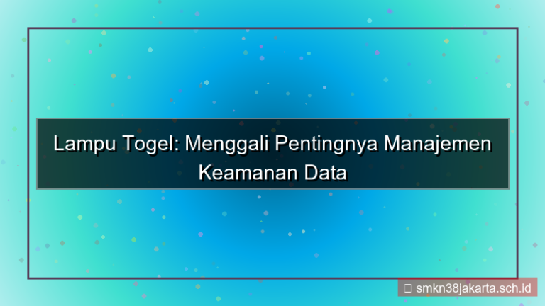LAMPU TOGEL manajemen keamanan data