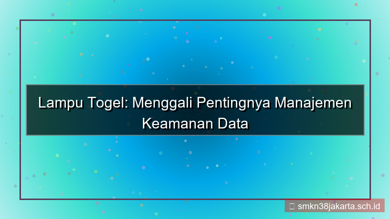 LAMPU TOGEL manajemen keamanan data