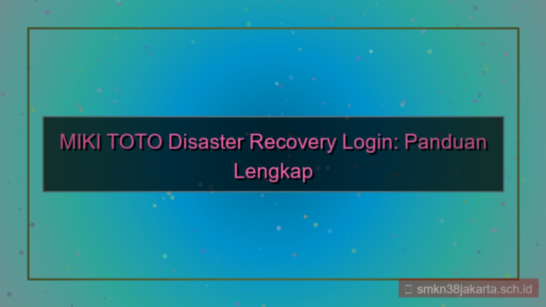 MIKI TOTO disaster recovery login