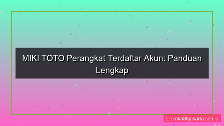 desain MIKI TOTO perangkat terdaftar akun