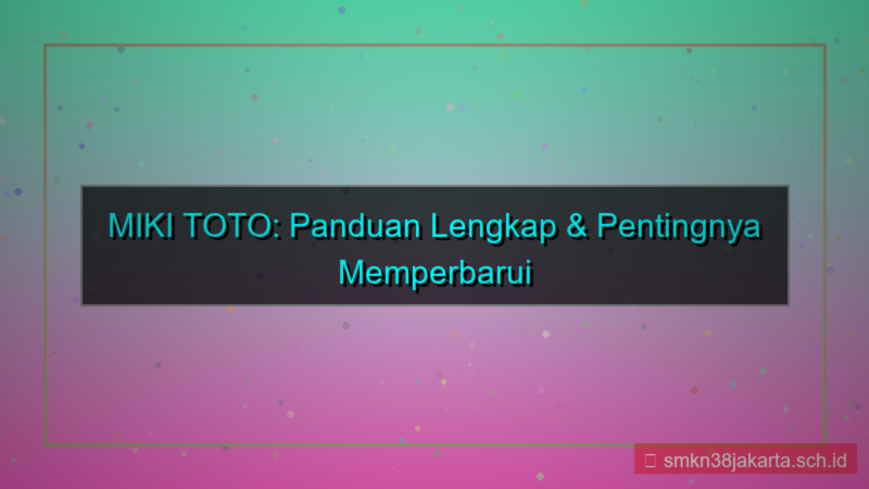 MIKI TOTO perbarui data diri