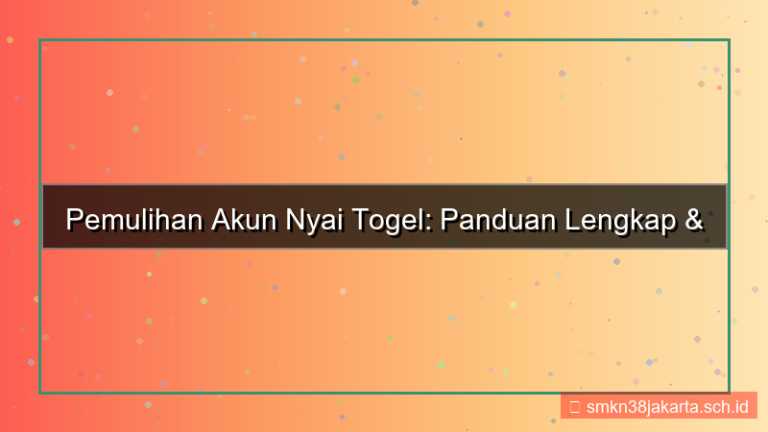 NYAI TOGEL recovery plan akun