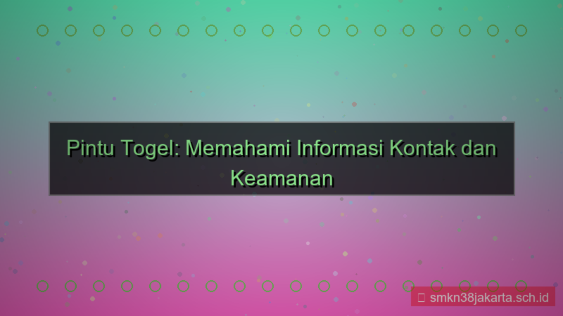 PINTU TOGEL alamat kantor pintutogel