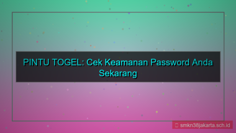 ilustrasi PINTU TOGEL cek keamanan password