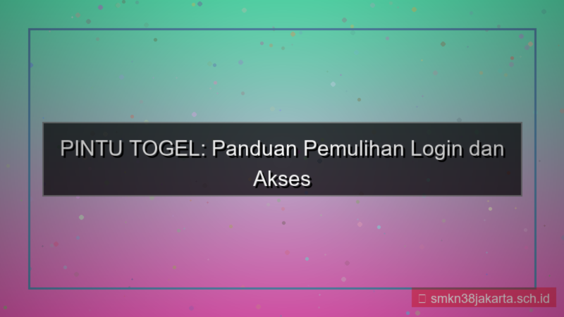 PINTU TOGEL disaster recovery login