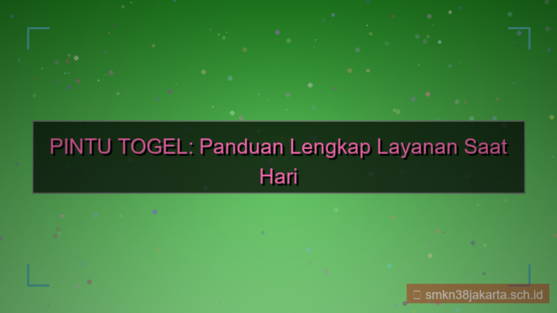 PINTU TOGEL hari libur layanan