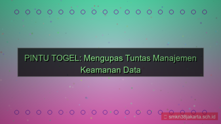 PINTU TOGEL manajemen keamanan data