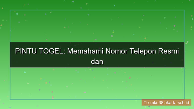 tampilan PINTU TOGEL nomor telepon resmi