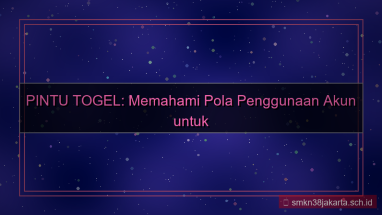 konten PINTU TOGEL pola penggunaan akun