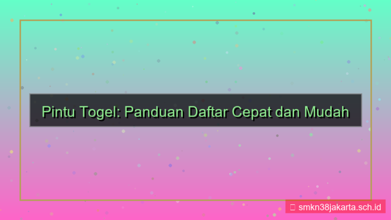 tampilan PINTU TOGEL simplifikasi proses daftar