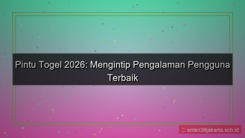 PINTU TOGEL user experience 2026