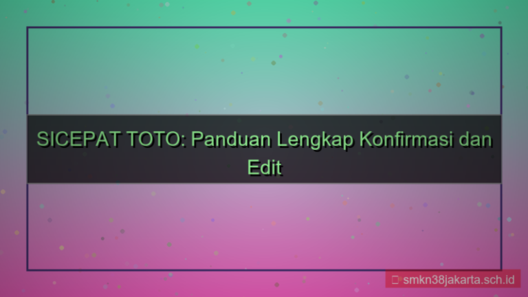 tampilan SICEPAT TOTO konfirmasi edit akun