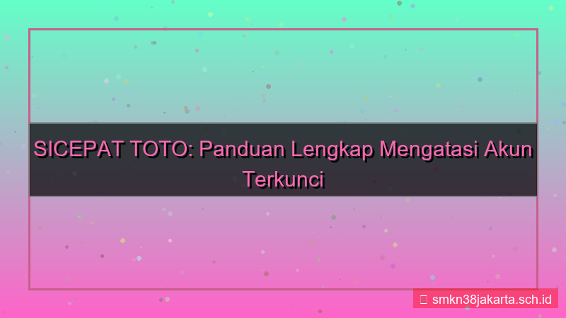 ilustrasi SICEPAT TOTO lockdown akun otomatis