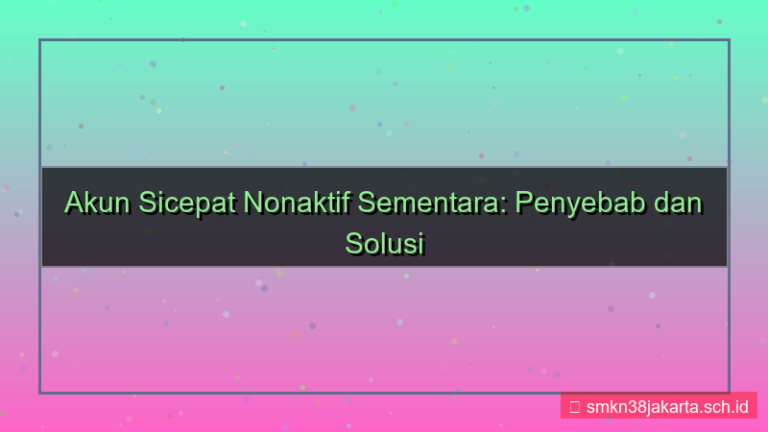 tampilan SICEPAT TOTO nonaktif akun sementara