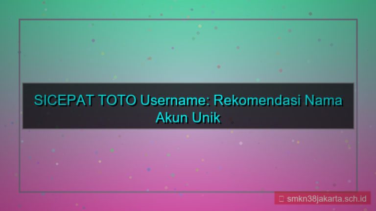 tampilan SICEPAT TOTO rekomendasi username akun